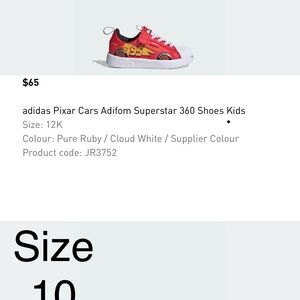 Adidas Red and White Kids Shoes